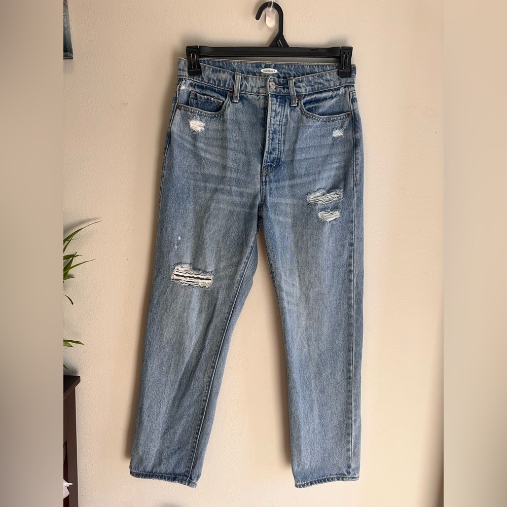 Classic High-Rise Distressed Women’s Jeans - Light Blue